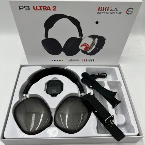 Reloj P9 ULTRA 2 + Audífonos + 2 correas.